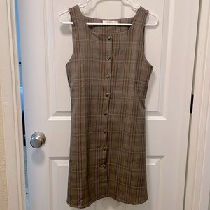 2/$14 - S Brown Plaid Dress